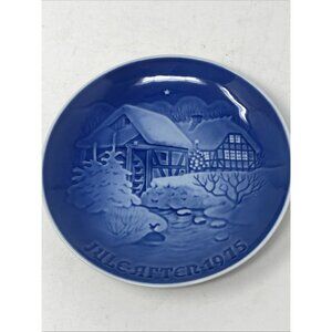 1975 Bing & Grondahl Danish Blue & White Christmas At The Water-Mill Plate